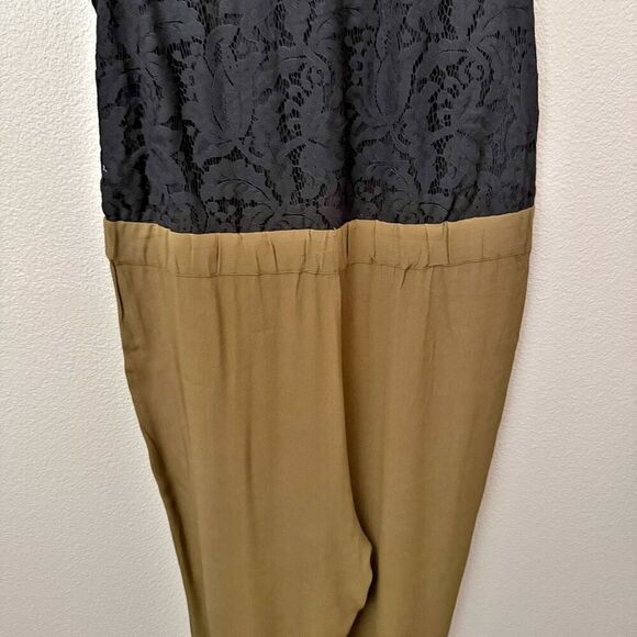 LEIFSDOTTIR x ANTHROPOLOGIE | Sani Lace Jumpsuit Moss Sleeveless Pockets | 14 - Picture 6 of 12